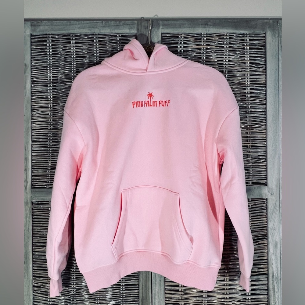 Pink Palm Puff. Classic Puff Hoodie in Pink. Size XS. NWT.